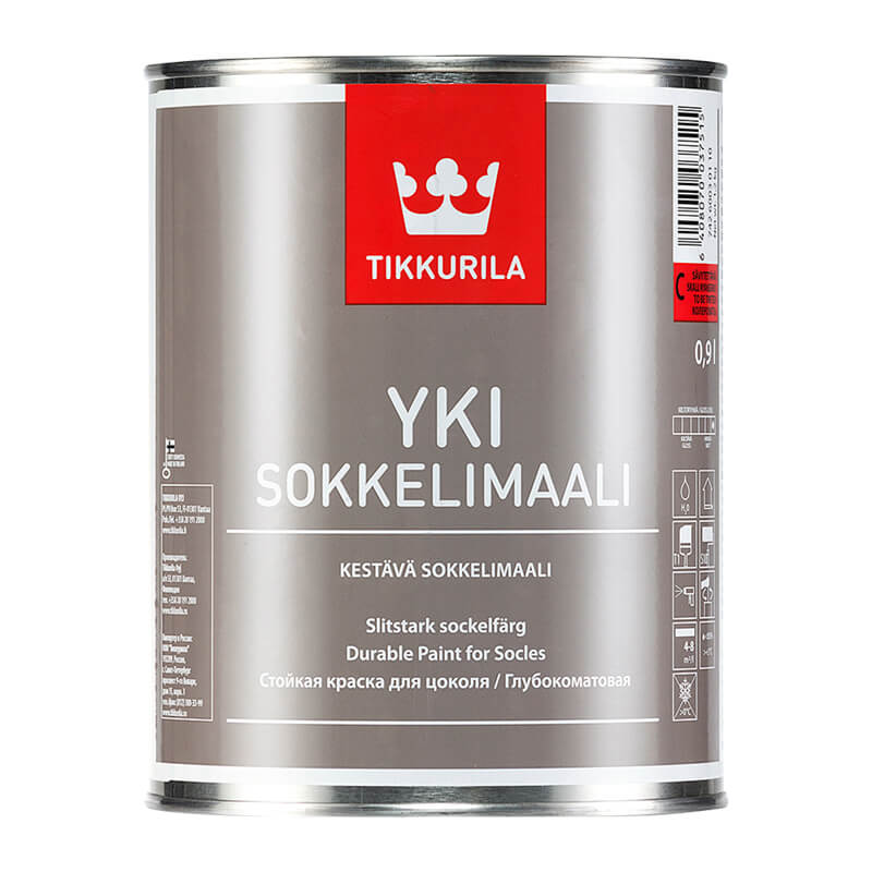 Краска краска для цоколя Tikkurila Yki основа А матовая (0,9 л)